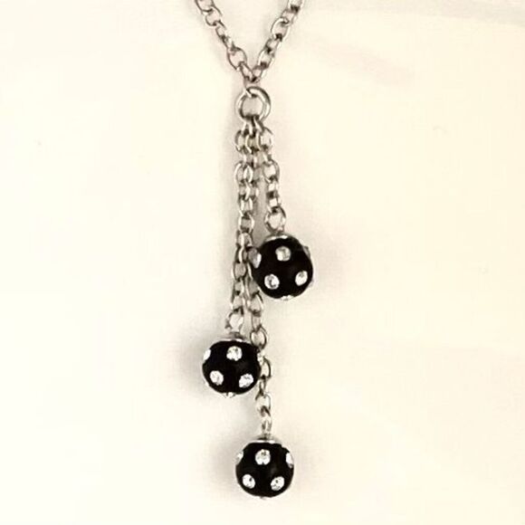 XT# Sterling 925 Silver 3 Ball Necklace - Picture 1 of 10